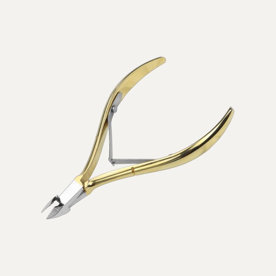 Deluxe gold-handle cuticle nipper — FR-NP-01