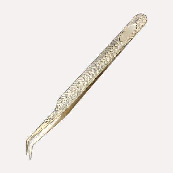 Champagne gold lash tweezers — FR-TW-03